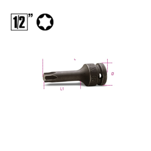 Chave de Caixa com Ponta Macho de Perfil TORX® de Impacto 1/2