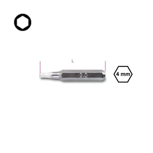 Bit 4mm de Macho Hexagonal 1256PE BETA